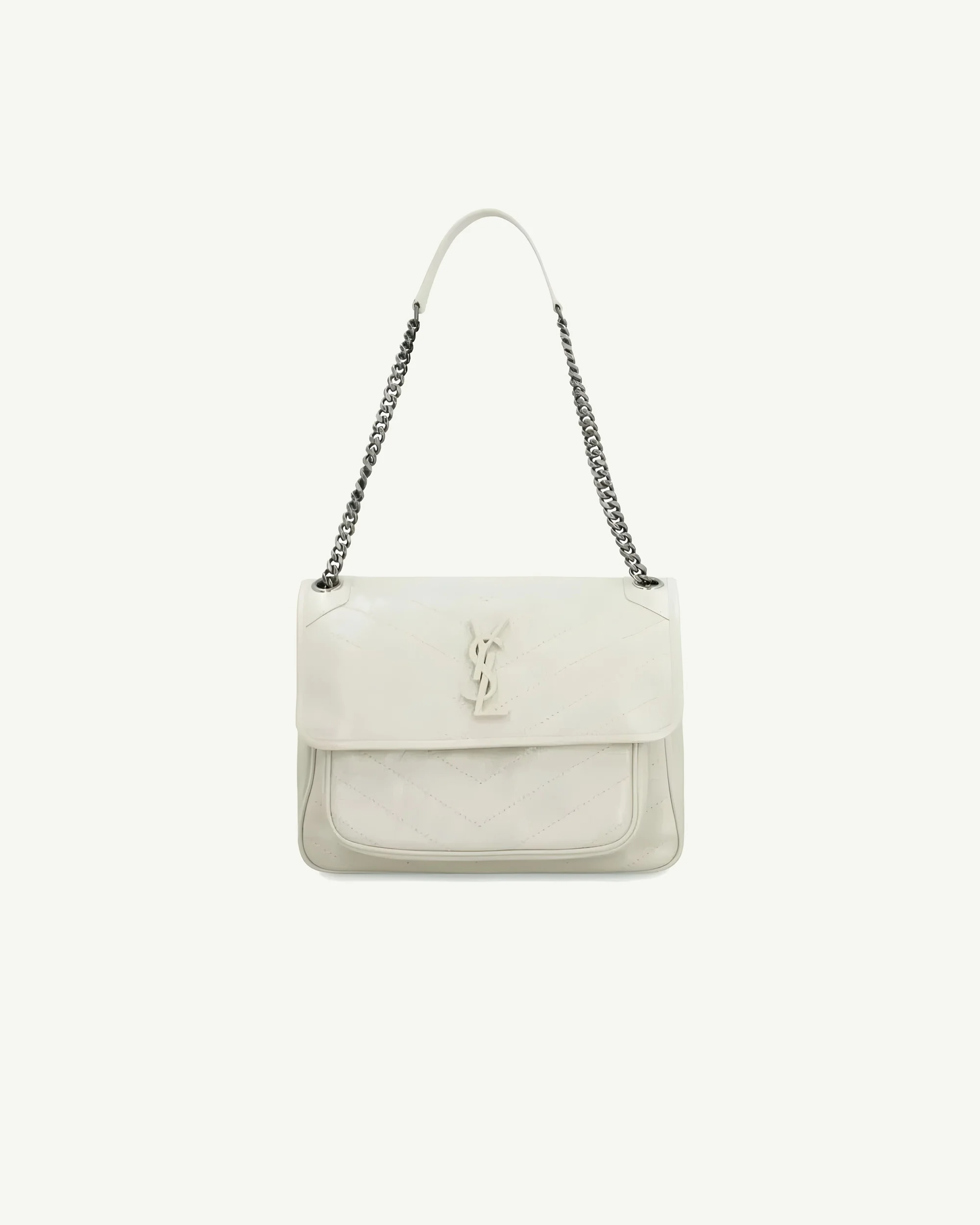 Saint Laurent Niki Medium Shoulder Bag — White