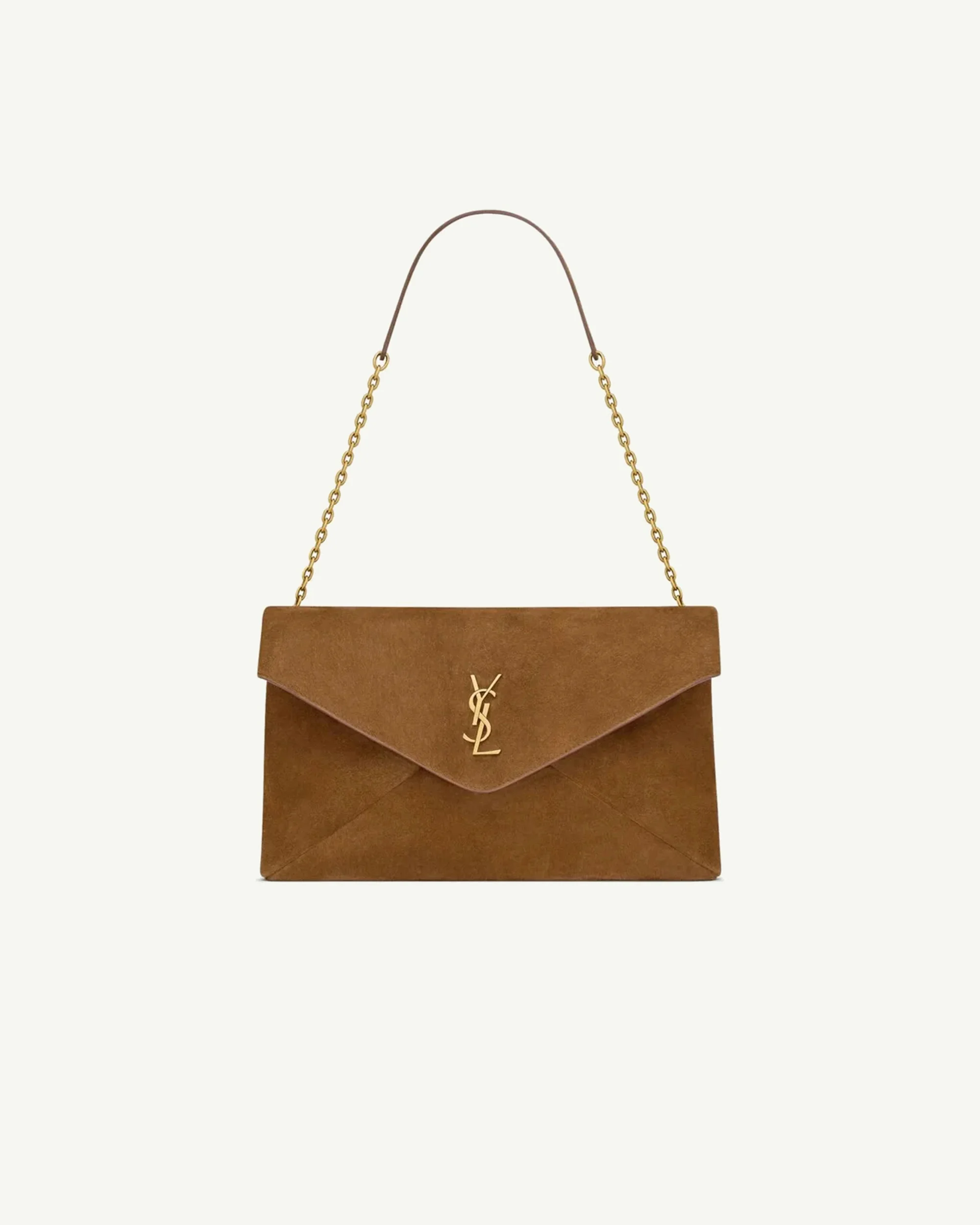 Saint Laurent Cassandre Large Chain Pouch in Supple Suede