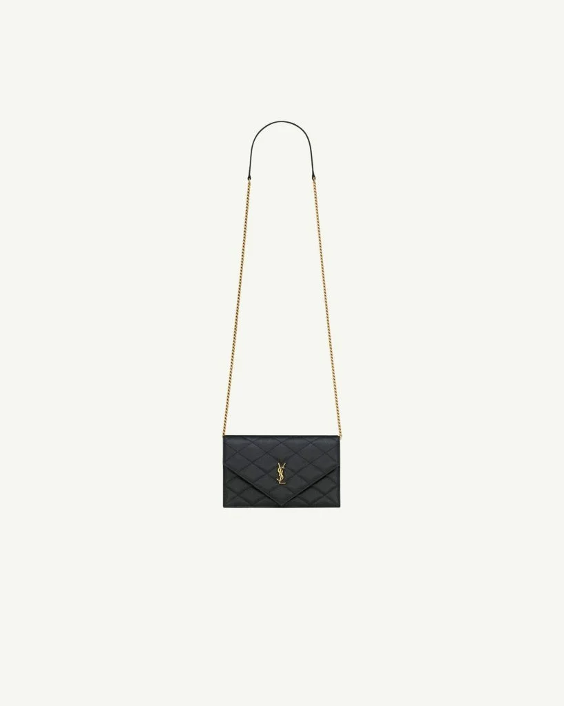 Saint Laurent Monogram Chain Pouch — Black