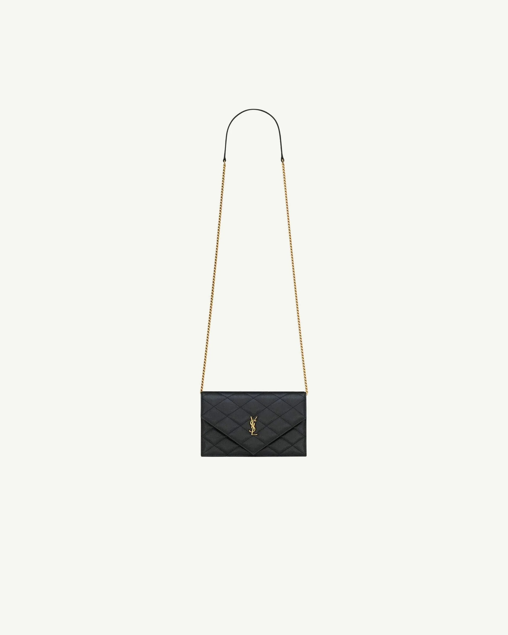 Saint Laurent Monogram Chain Pouch — Black