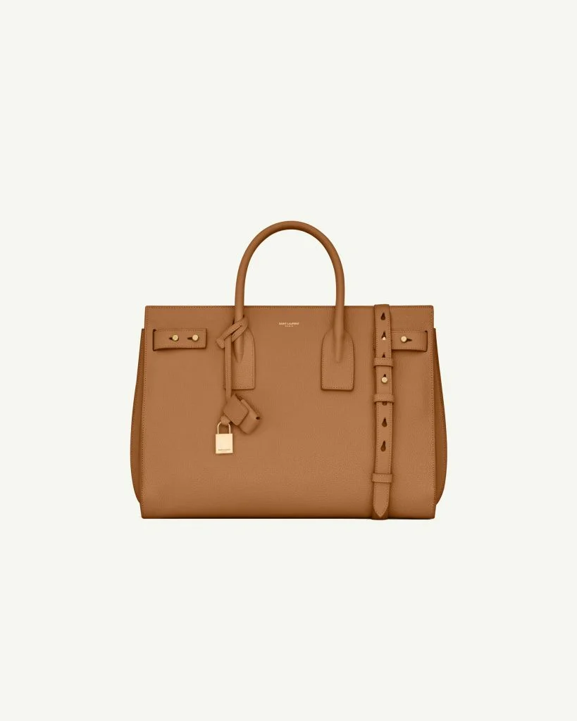 Saint Laurent Sac de Jour Medium in Supple Grained Leather — Cinnamon