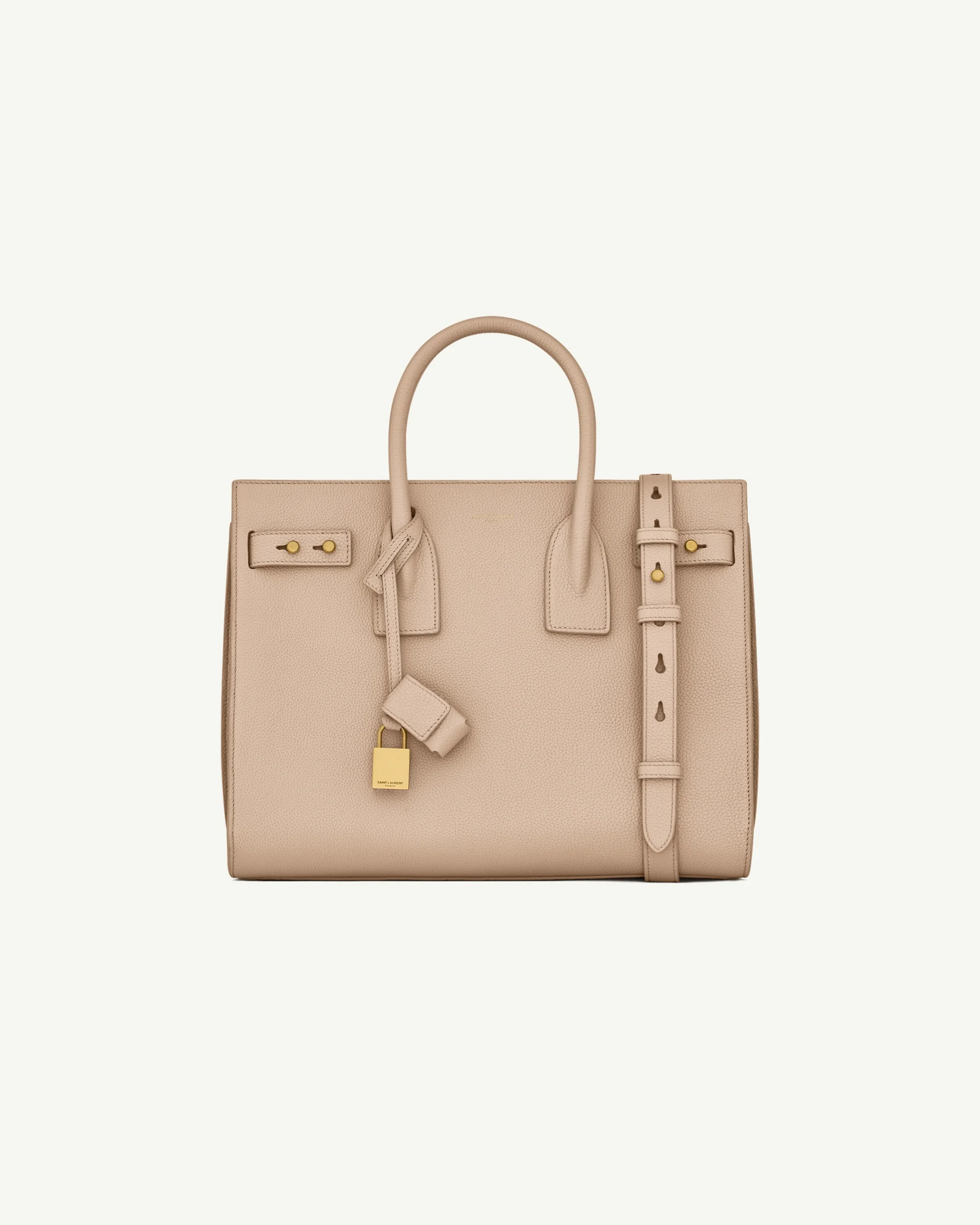 Saint Laurent Sac de Jour Small in Supple Grained Leather — Dark Beige