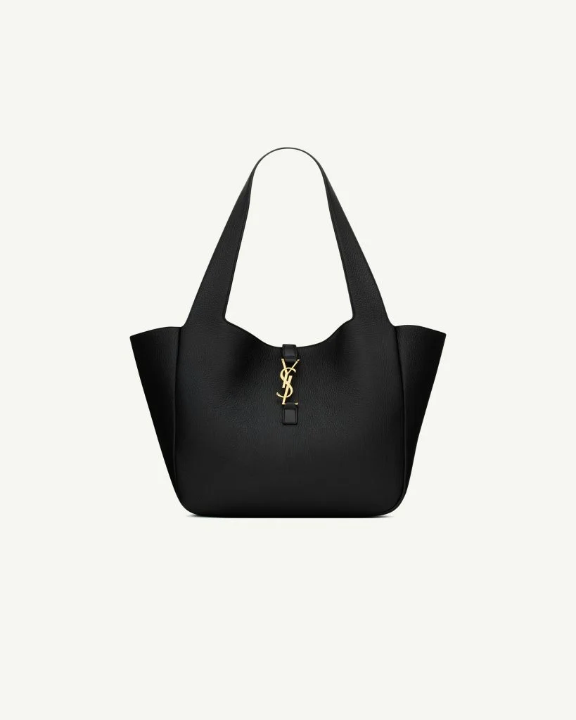 Saint Laurent Le 5 à 7 Bea in Grained Leather — Black, Bronze Hardware