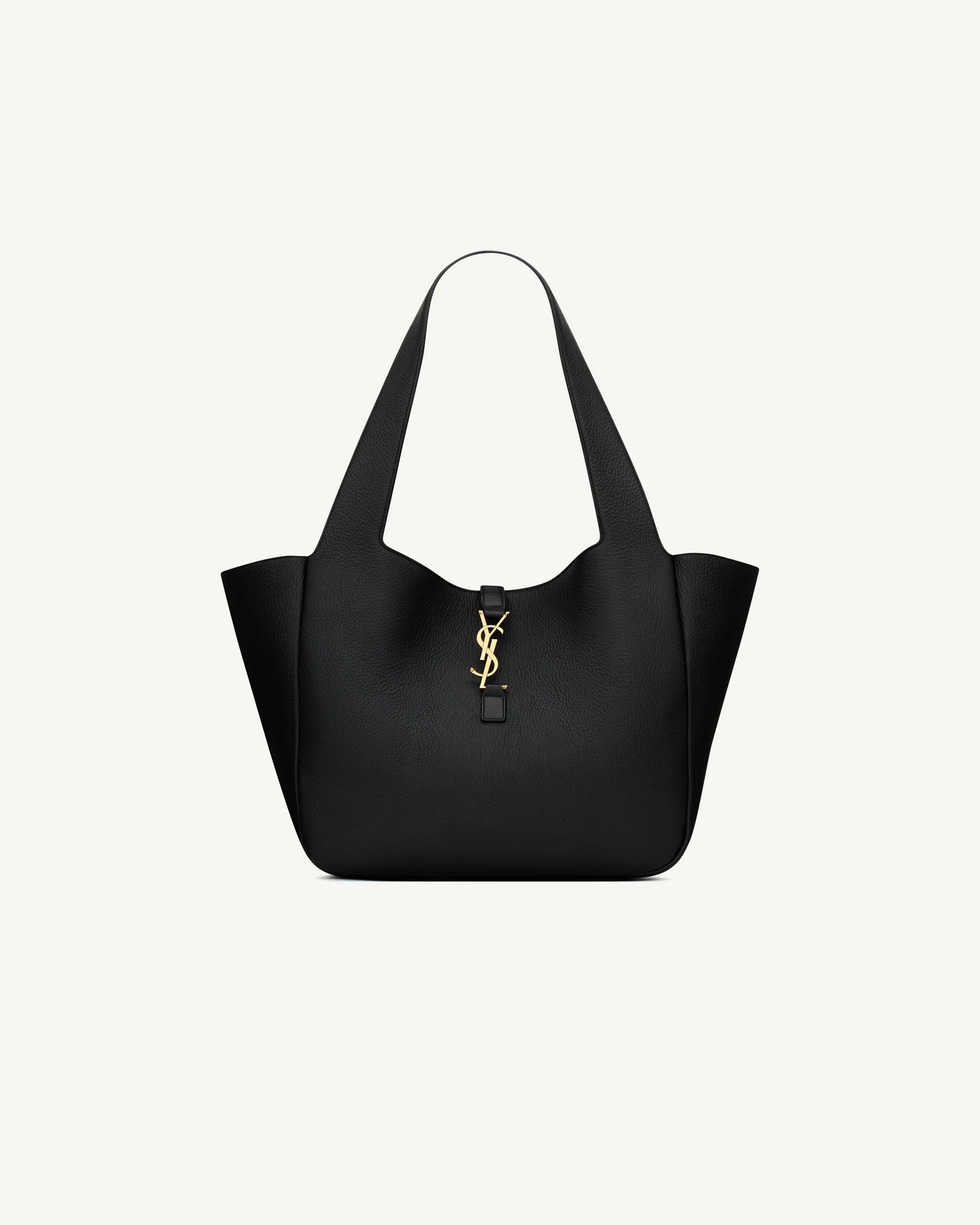 Saint Laurent Le 5 à 7 Bea in Grained Leather — Black, Bronze Hardware