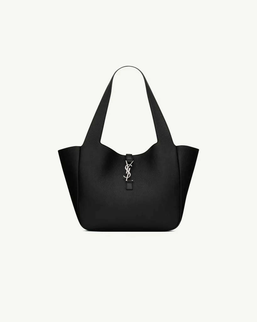 Saint Laurent Le 5 à 7 Bea in Grained Leather — Black, Silver Hardware