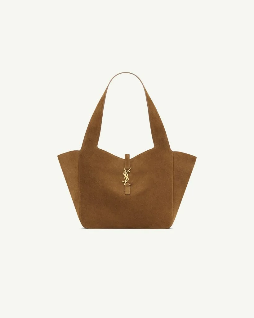 Saint Laurent Le 5 à 7 Small Bea in Suede — Caramel Cognac