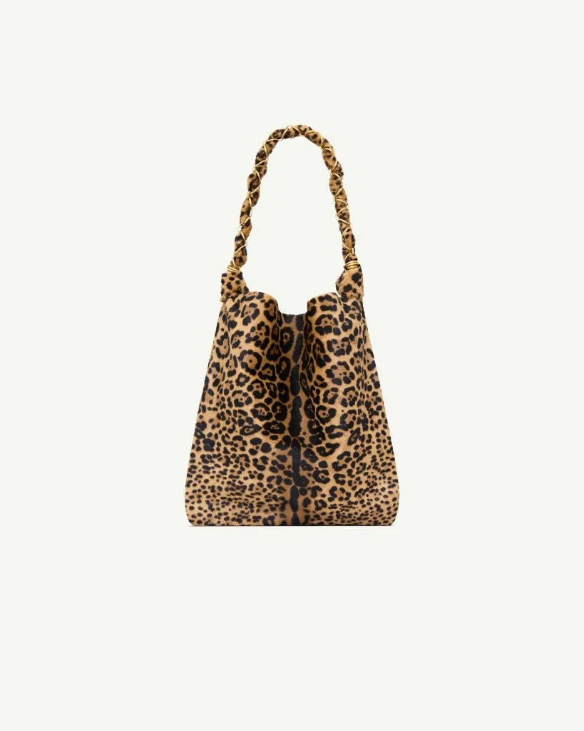 Saint Laurent Amalia Shoulder Bag — Leopard Calf Hair, Manto Naturale