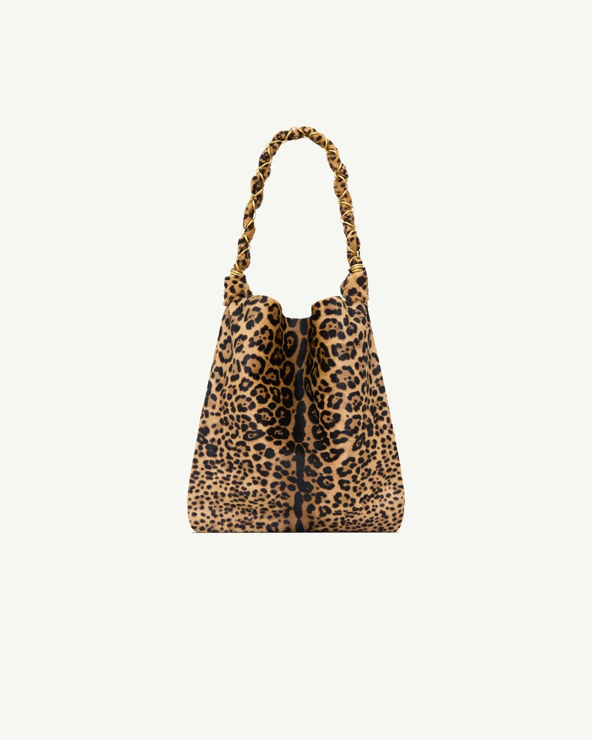 Saint Laurent Amalia Shoulder Bag — Leopard Calf Hair, Manto Naturale