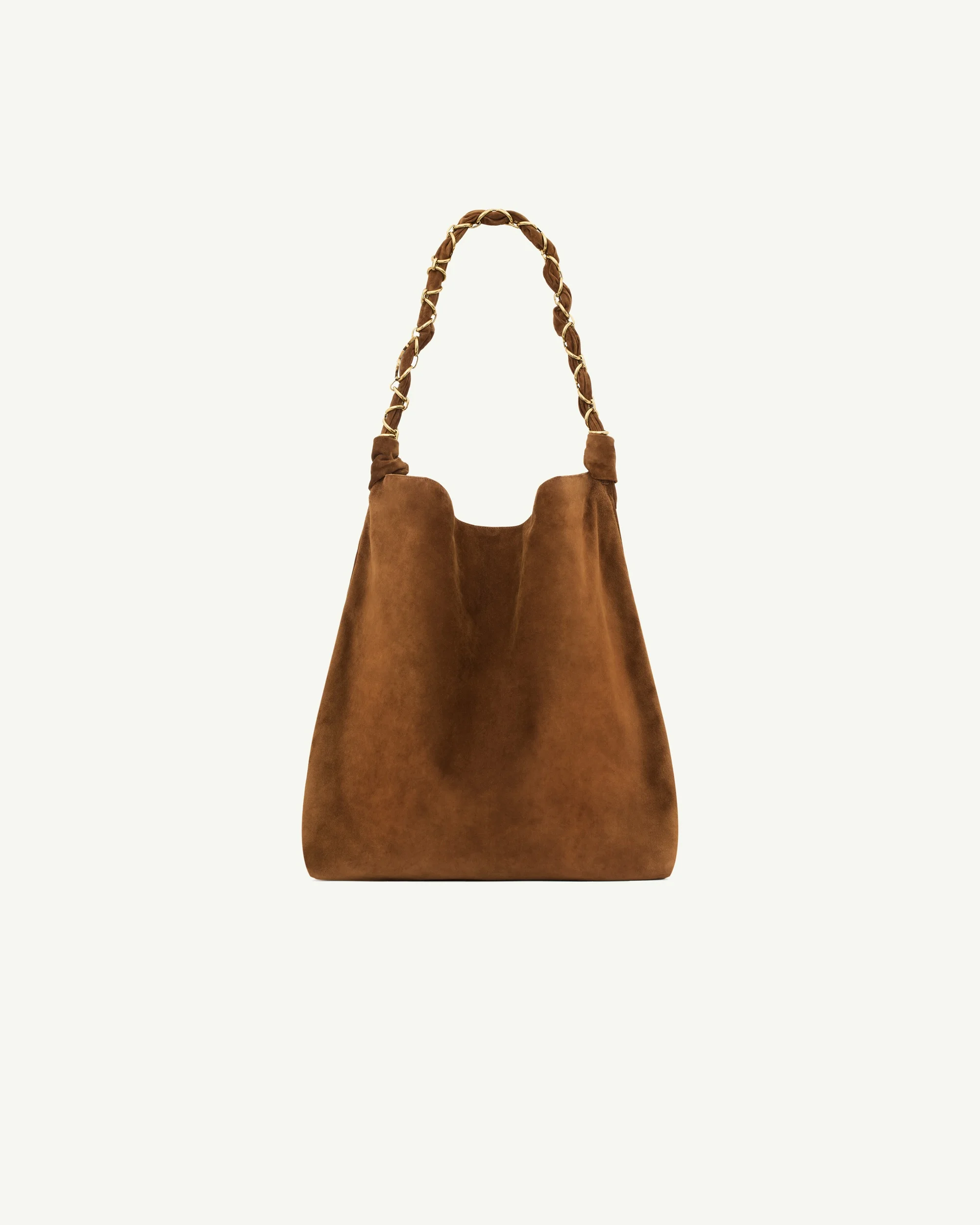 Saint Laurent Amalia Large in Suede — Caramel Cognac
