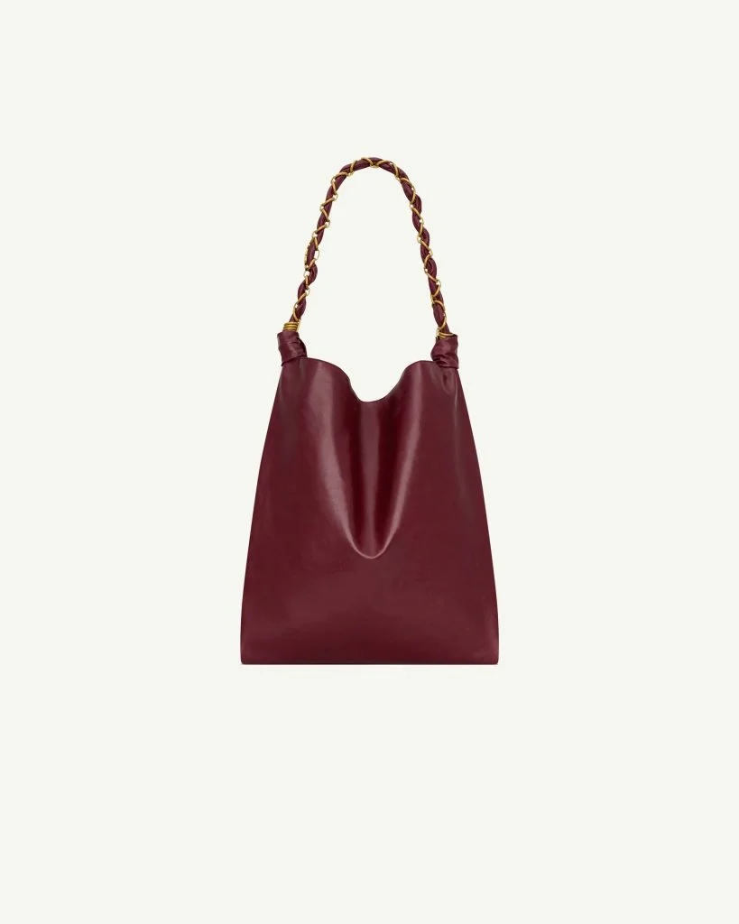 Saint Laurent Amalia Large — Smooth Leather, Deep Raspberry