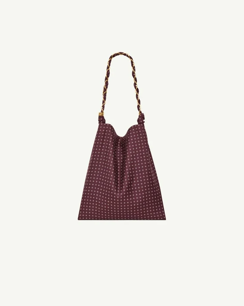 Saint Laurent Amalia Large in Silk Satin — Burgundy