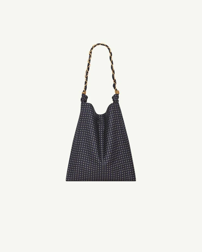 Saint Laurent Amalia Large in Silk Satin — Blue