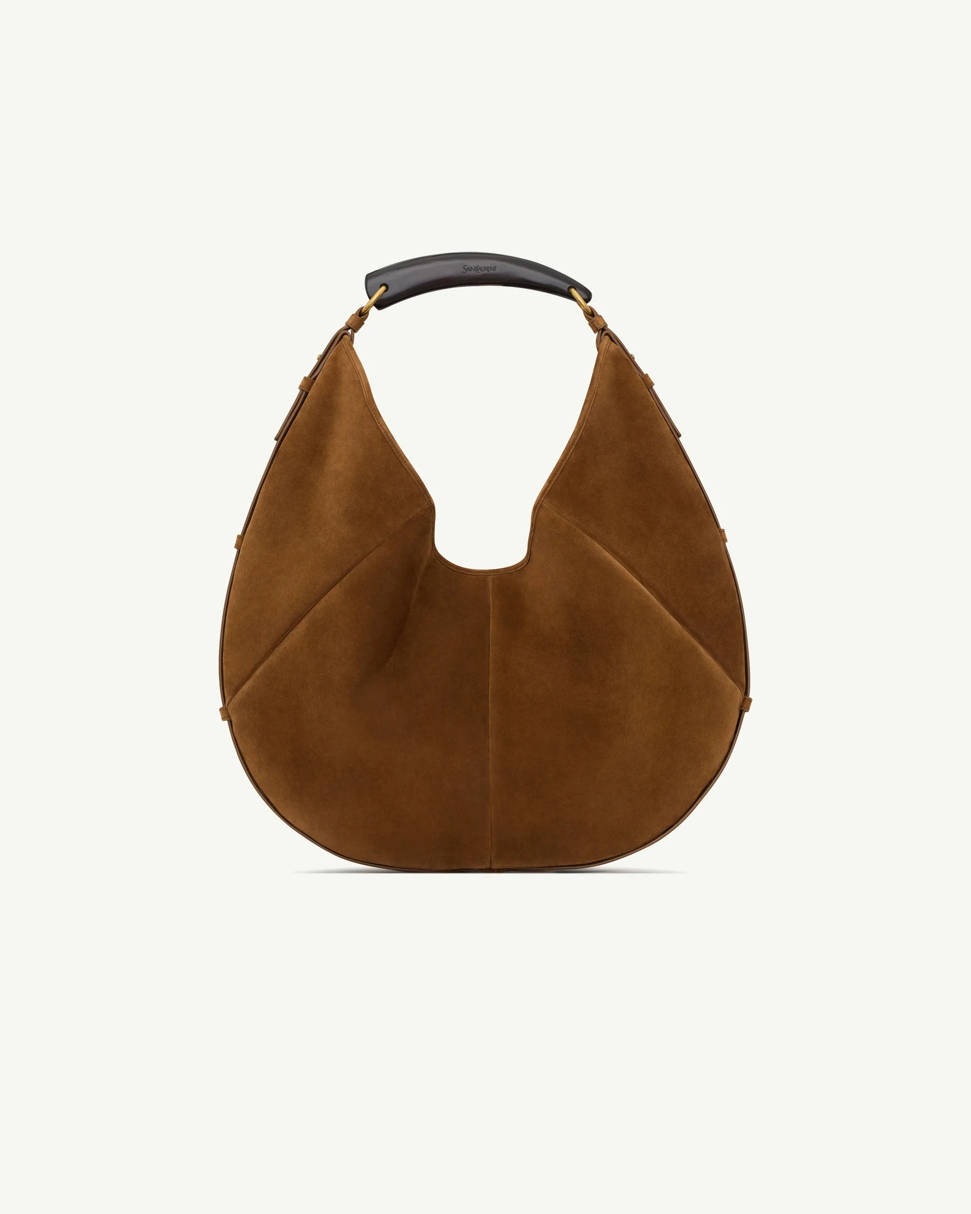 Saint Laurent Mombasa Large in Suede — Caramel Cognac
