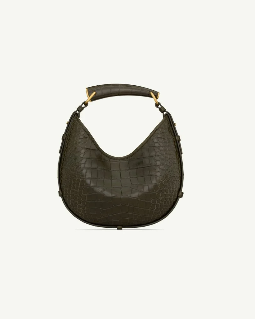 Saint Laurent Mombasa Small in Alligator — Bay Leaf