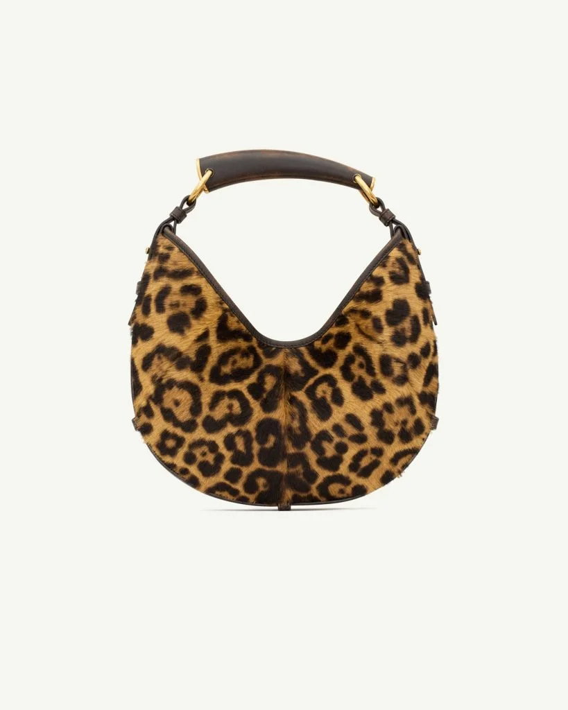Saint Laurent Mombasa Small Hobo Bag — Leopard Print Pony Hair