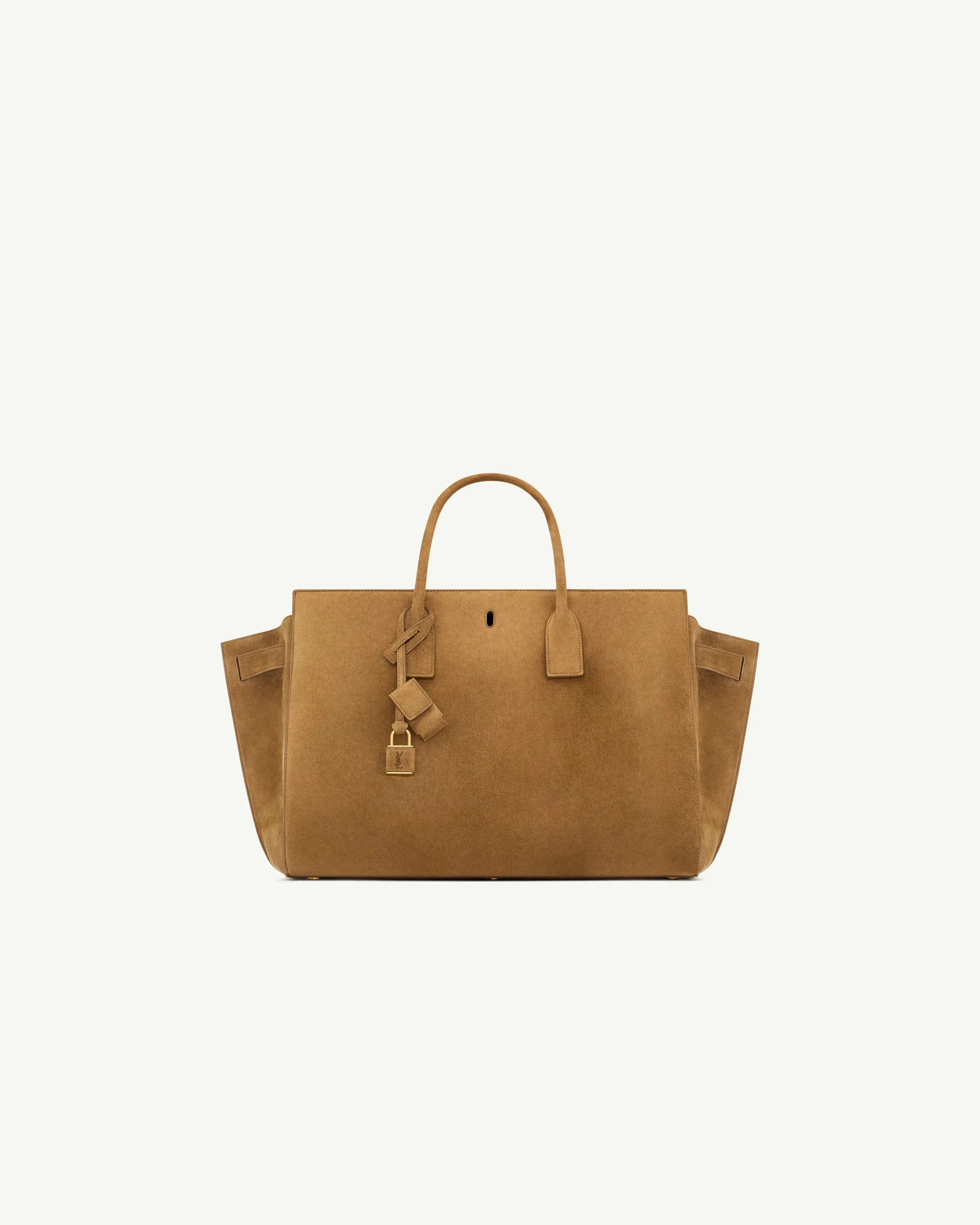 Saint Laurent Sac de Jour Large in Suede — Caramel Cognac