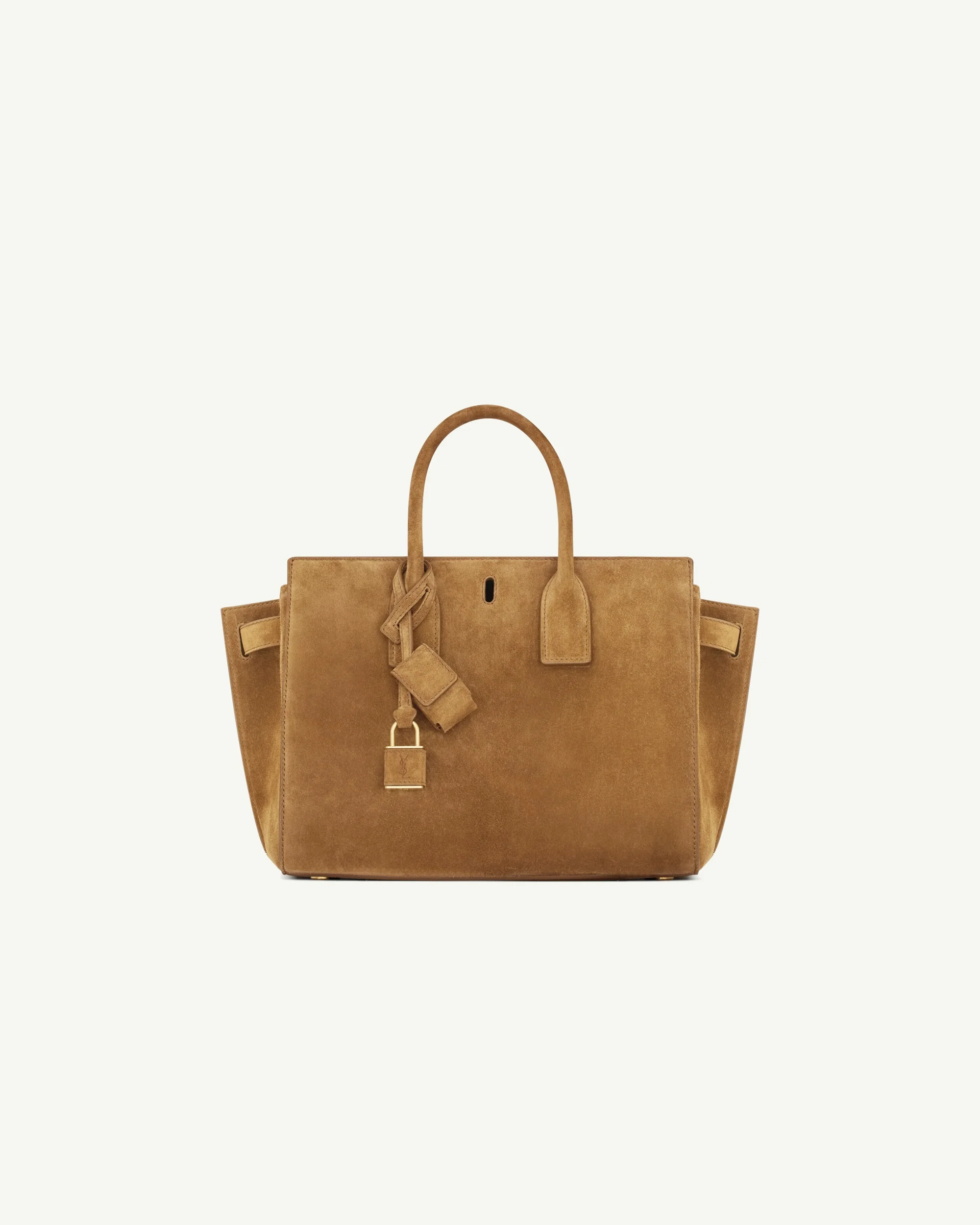 Saint Laurent Sac de Jour Small in Suede — Caramel Cognac