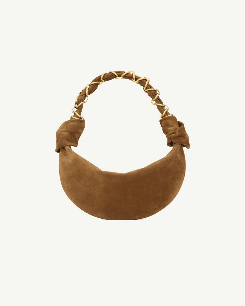 Saint Laurent Amalia Mini Hobo in Suede — Caramel Cognac