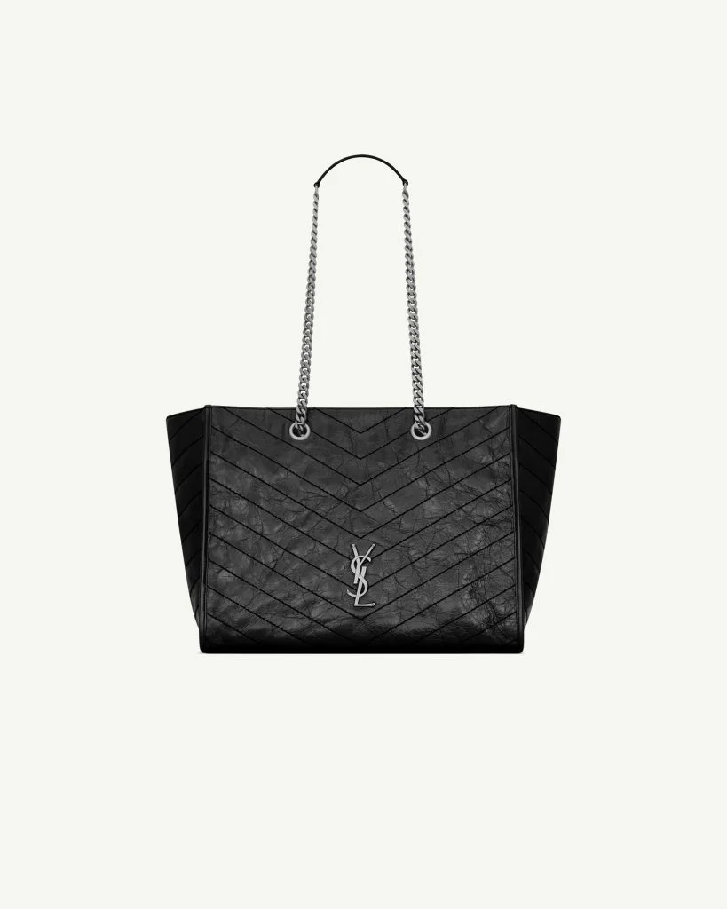 Saint Laurent Niki Shopping in Vintage Leather — Black, Silver Hardware