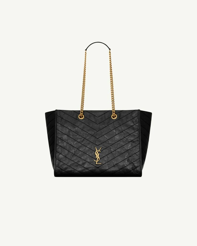 Saint Laurent Niki Shopping in Vintage Leather — Black, Bronze Hardware