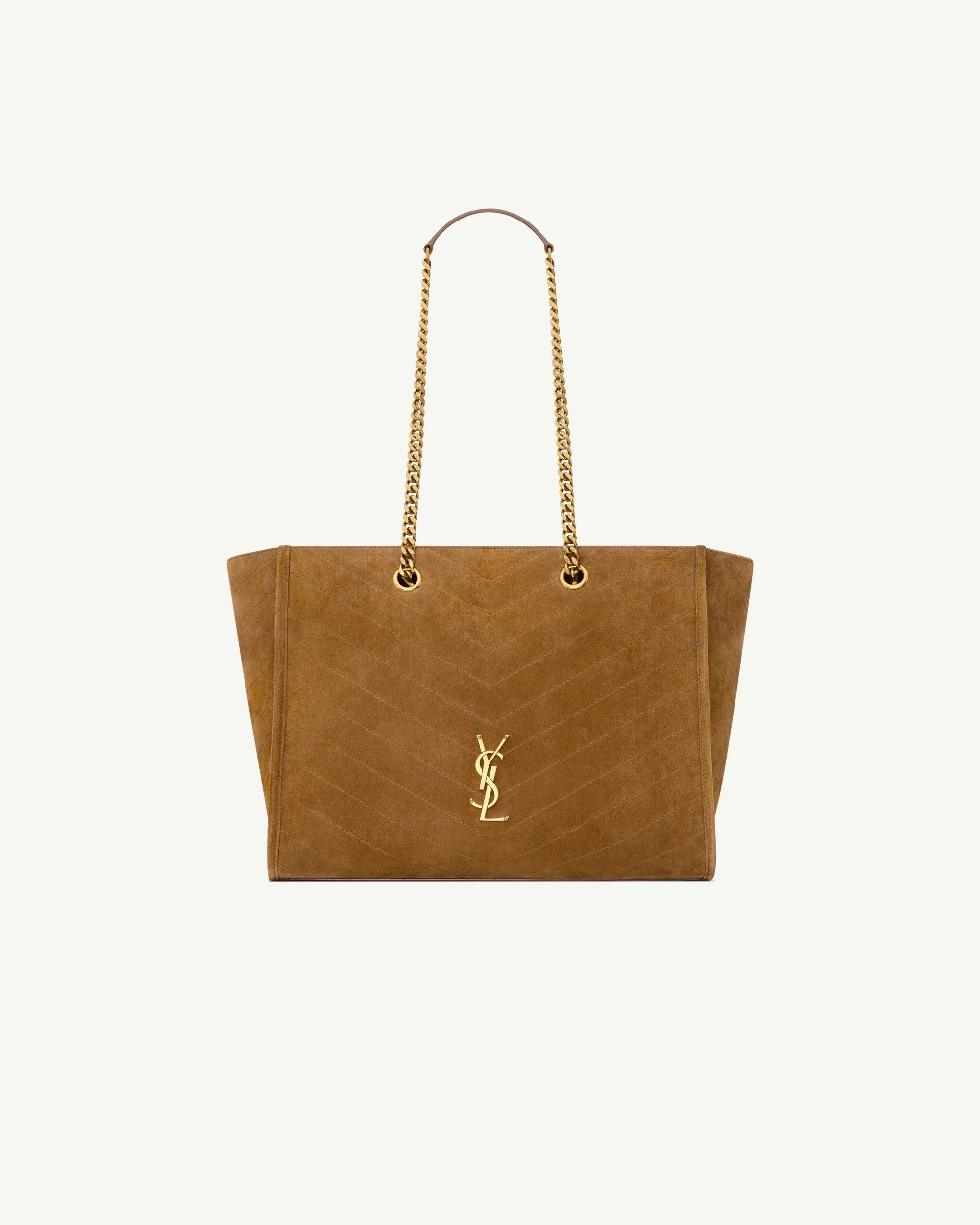 Saint Laurent Niki Shopping in Suede — Caramel Cognac