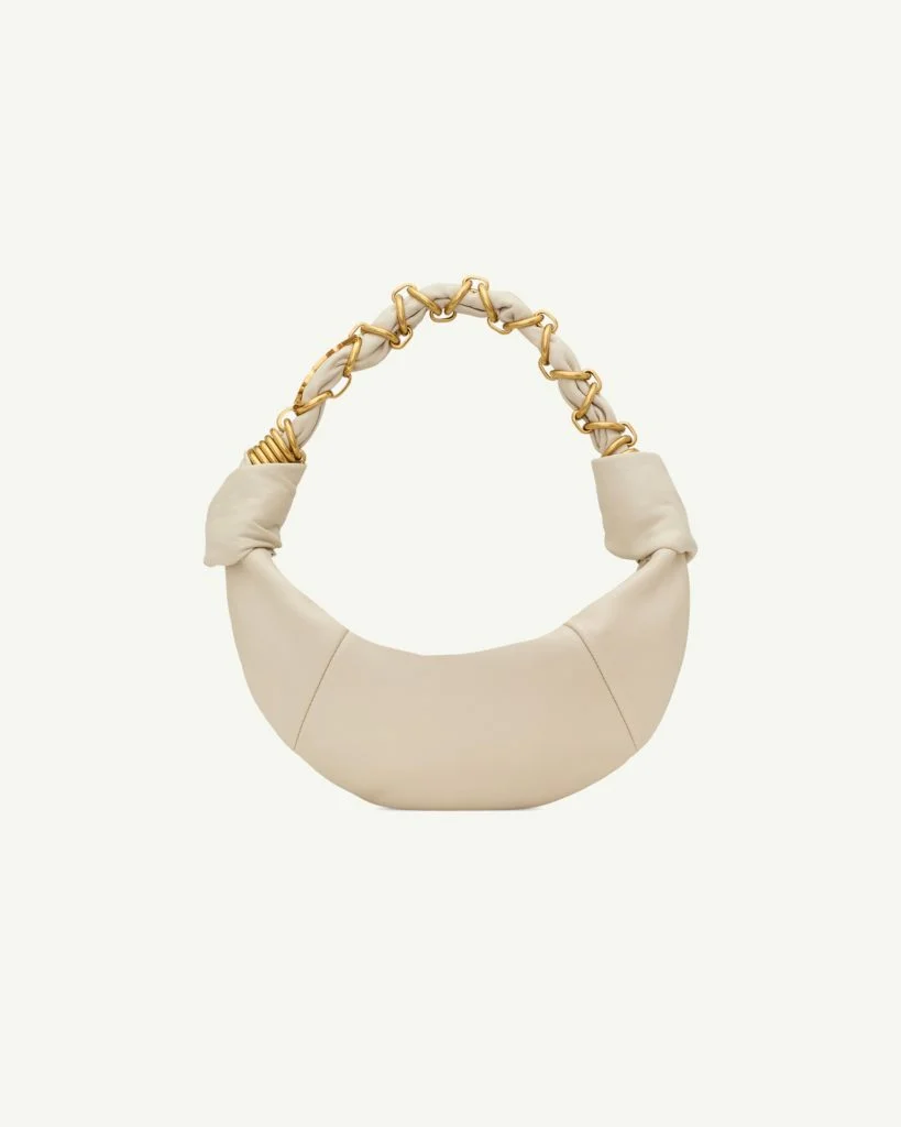 Saint Laurent Amalia Mini Hobo in Lambskin — Blanc Vintage